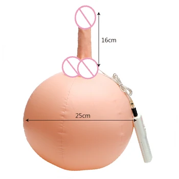 IKOKY Inflatable Dildo Ball Sitting On Vibrator Female Masturbation Fake Penis Artificial Dick Flesh Sex Shop Sex Toys for Women 4