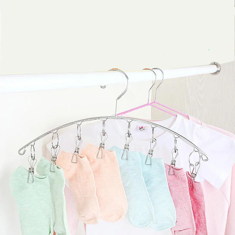 1Pc Drying Clothes Rack Dryer home stroage supplies Excellent 8Clips Folding Underwear Hanging Bra Sock Hanger Hot