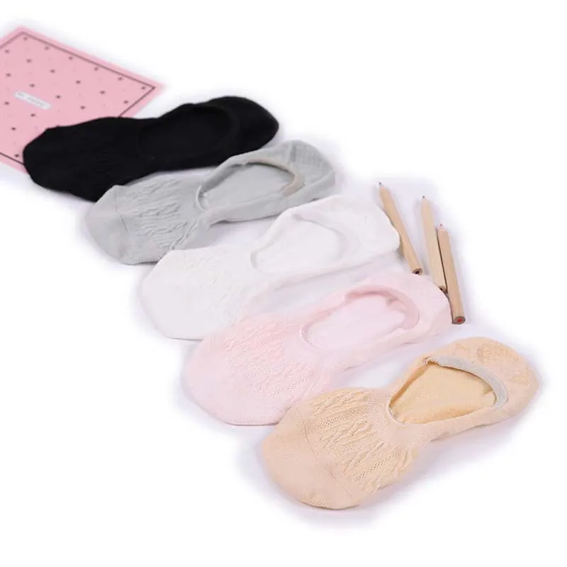 

Boat Socks Female Cotton Summer Shallow Mouth Socks Of The Cute Thin Section Invisible Silicone Non-Slip Low Help Socks