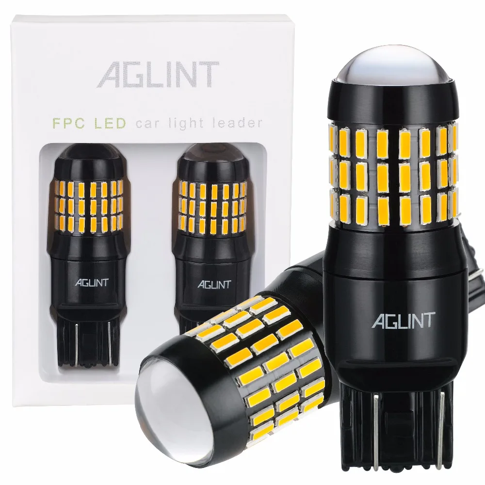 AGLINT 2PCS Amber Auto LED Replacement Bulbs 7443 T20 W21W Brake Light