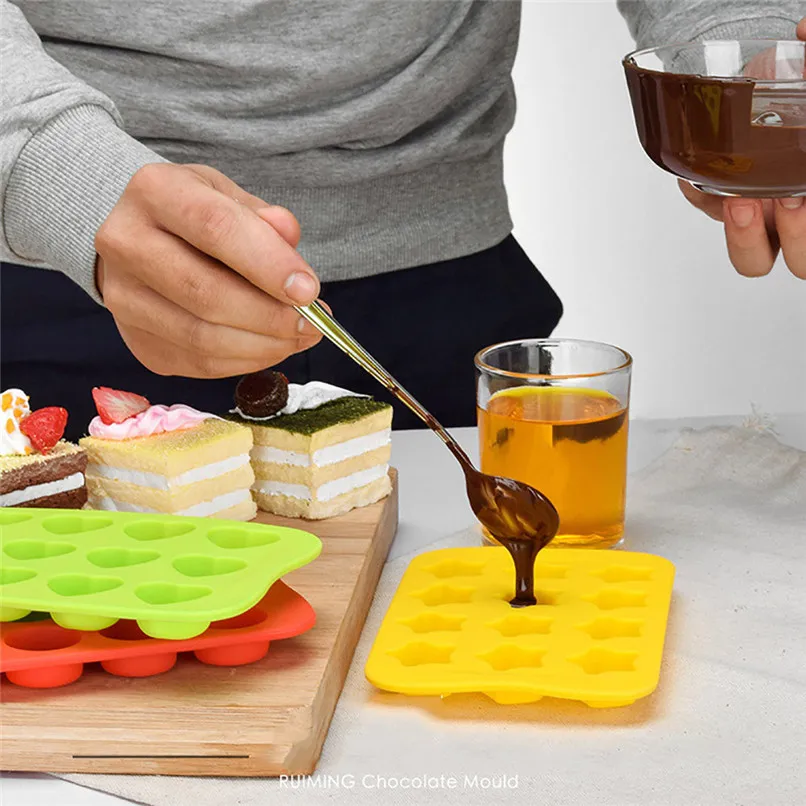 

Ice Cube Mold Silicone Heart Star Round Square Shape Ice Cube Mold Tray Storage Containers kichen accessories popsicle molds N29