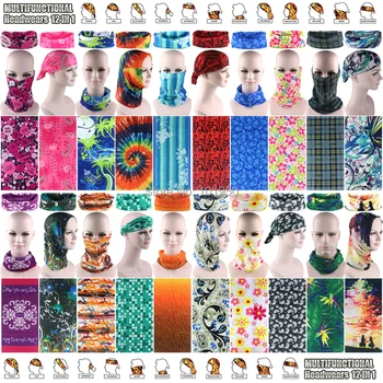 

100pcs/lot Wholesale Multi Women Styles Tubular Outdoor Sport Bandana Microfiber Headbands Motocycle Multifunctional Headwear