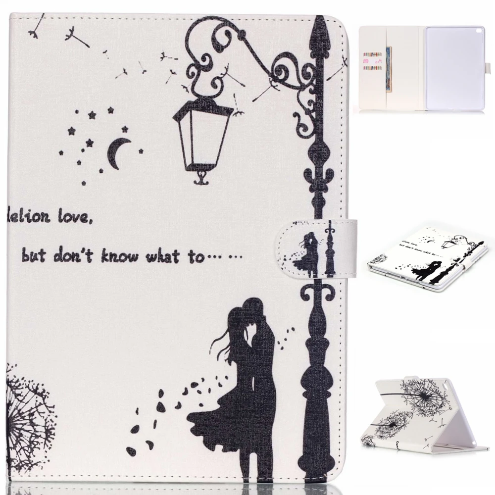 

New Flower PU Leather Case With Card Slots For Apple iPad 6 Air 2 Case Folio Stand Protector Skin For iPad Air 2 Cover