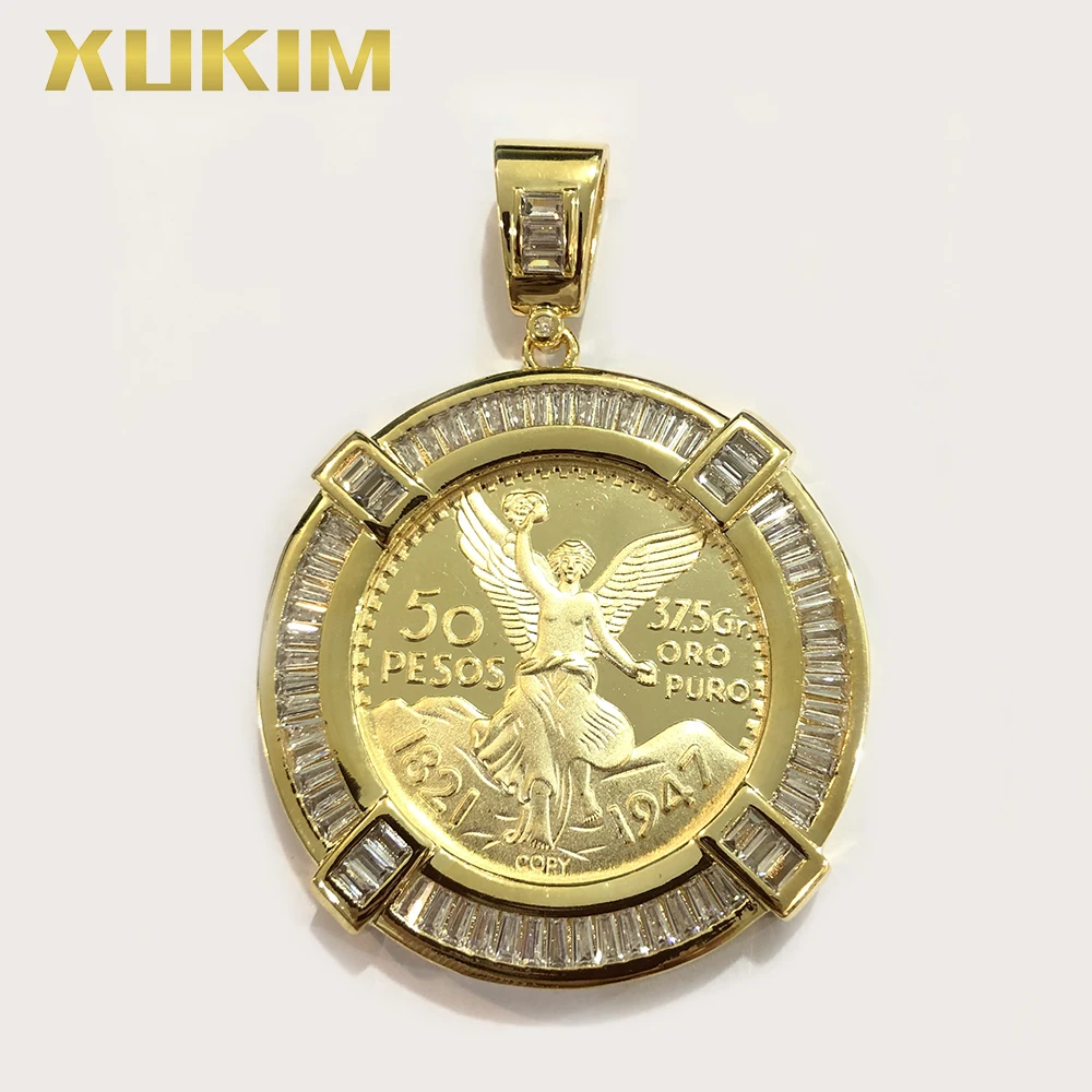 KP01 Xukim ювелирные изделия мексиканские песо монета ободок кулон