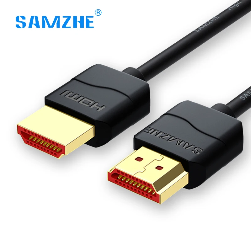 Samzhe hdmi كابل لينة سليم hdmi إلى hdmi 2.0 4 كيلو uhd 3d 0.5 متر 1 متر 1.5 متر 2 متر 3 متر لل ps3 ps4 xbox hd lcd آبل الكمبيوتر