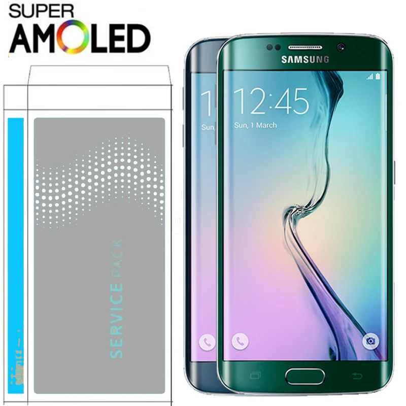 Оригинальный 5 1 ''ЖК дисплей с рамкой сжигать тени для SAMSUNG Galaxy S6 края ЖК G925 G925I