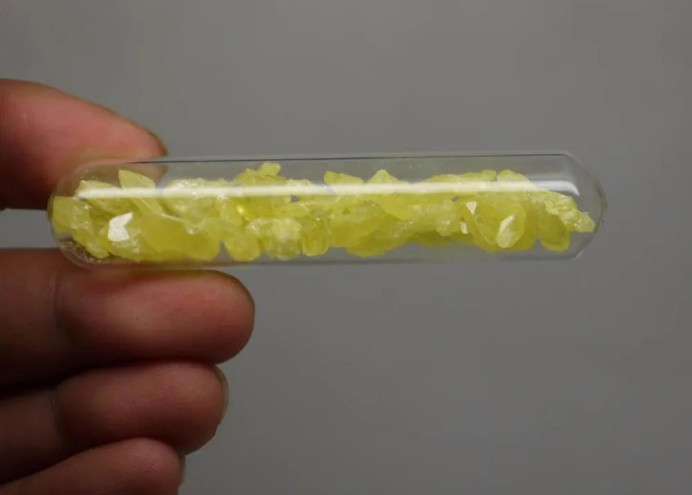 Glass sealed sulfur crystal high purity sulfur crystal rhombic sulfur
