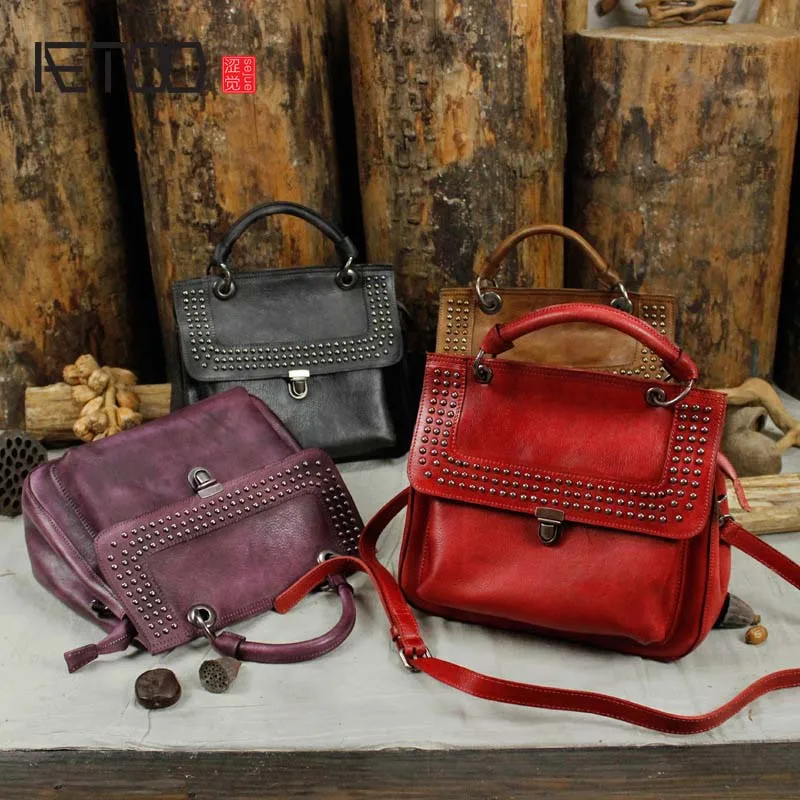 AETOO Original new handmade first layer leather bag Messenger bag shoulder leather buckle retro bag packet AETOO Original new handmade first layer leather bag Messenger bag shoulder leather buckle retro bag packet