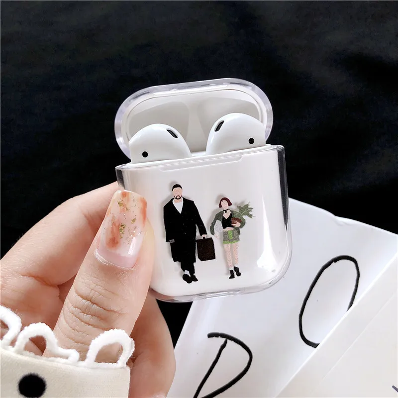 

Cartoon Off White Bag For Airpods Case Transparent Cute Wireless Earphone Cases For Apple Air Pod Case Protective PC Hard Case