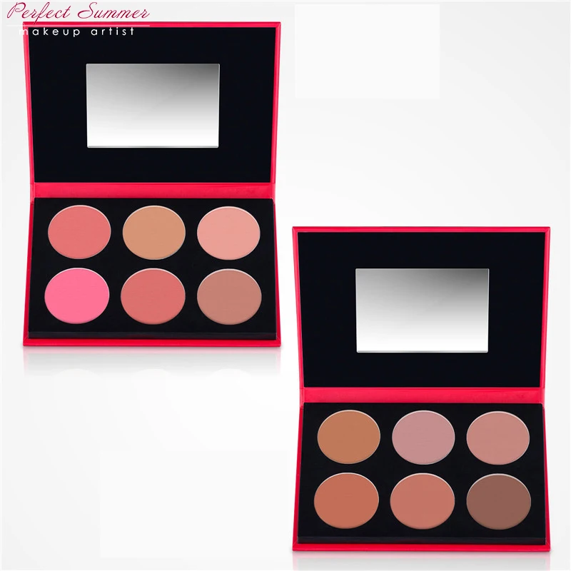 

Perfect Summer Face Blush Palette Brand Cheek Blusher Powder 6colors Contouring Makeup Set Blush