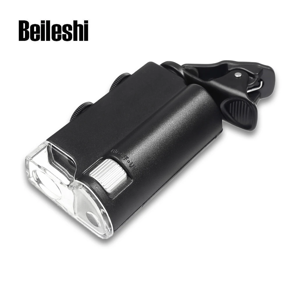 Beileshi Wide Angle Cellphone Clip on Microscope 60 100X