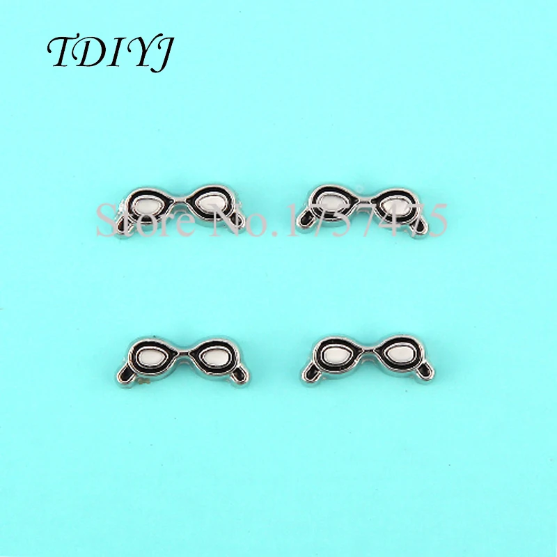 

TDIYJ New Arrival (20 pieces/lot) 7mm Alloy Black Cool Sunglass Floating Charms for Glass Memory Locket as Summer Gifts for Kids