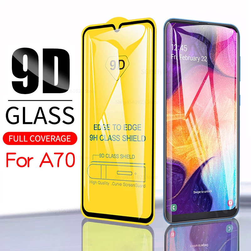 9D Full Glue A70 Glass For Samsung Galaxy A 70 Screen Protetor Tempered On Protective Film Cover Sklo | Мобильные телефоны и