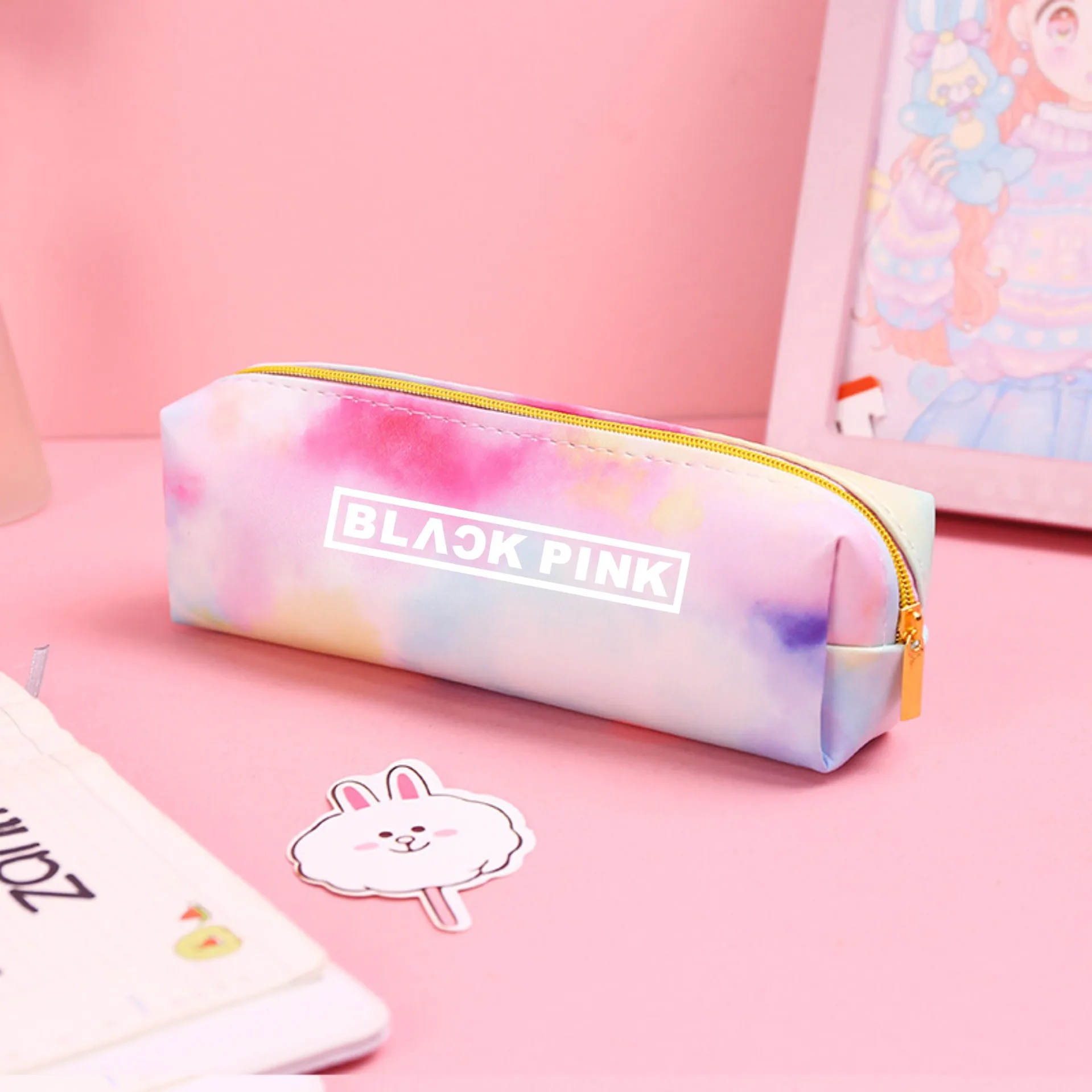

KPOP BLACKPINK JISOO ROSE LISA JENNIE Bag Member Stationery Box Pu Pen Bag Stationery Bag Makeup Bag WALLET Wholesale