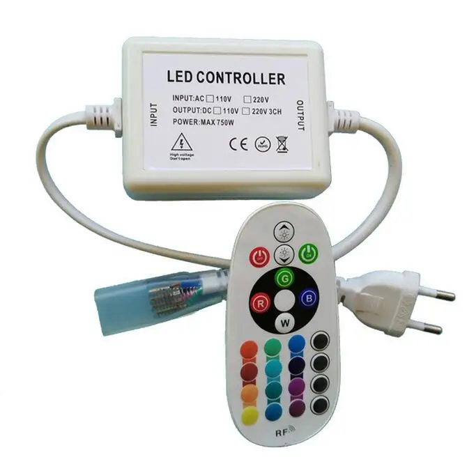

AC110V AC220V RGB LED Strip Remote Control led Controller RGB Neon Light Strips 5050 Mobile led Control Power Supply