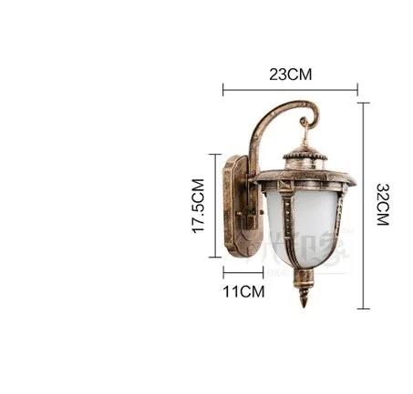 Европейский светодиодный настенный светильник Открытый Настенный бра освещение водонепроницаемый садовый настенный фонарь светильники алюминий стекло Винтаж крыльцо огни