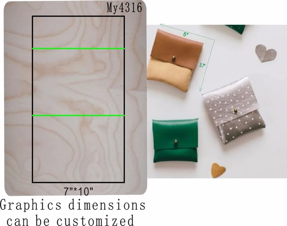 

coin purse 2- die cut accessories wooden die Regola Acciaio Die Misura ,// MY