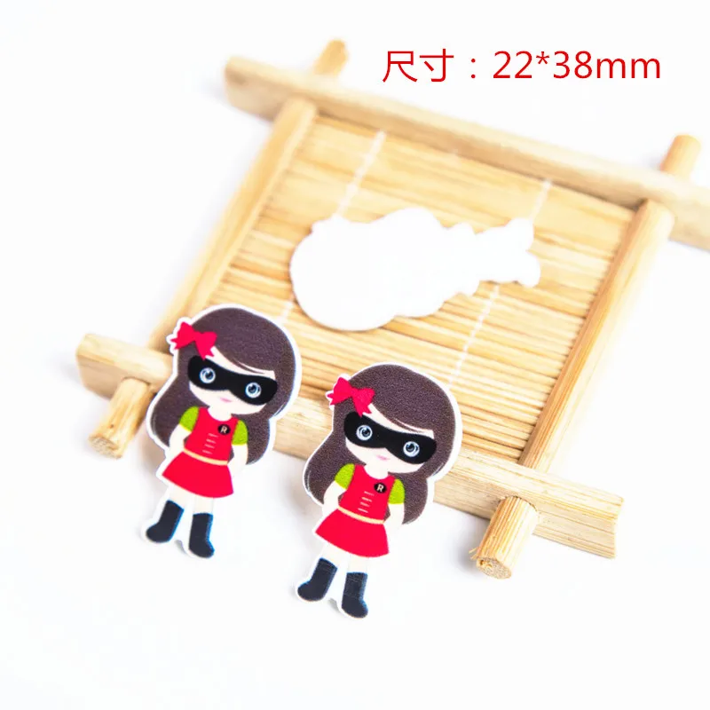 Kawaii мультфильм супер девушка скауты Статуэтка плоский задник полимер для