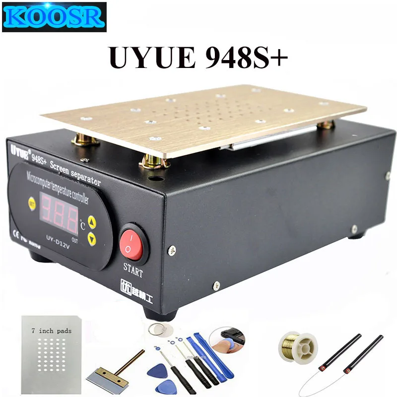 

Hot Sale UYUE 948S+ LCD Separator Machine Screen Repair Machine Build-in Pump Vacuum Kit For IPhone For Samsung+Gift