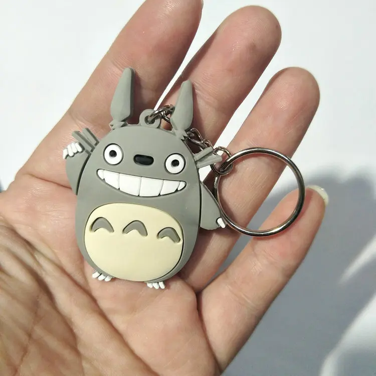 Anime mi vecino totoro de la cadena Hayao Miyazaki clásico de dibujos animados de silicona para llaves colgante accesorio de la joyería Chaveiros
