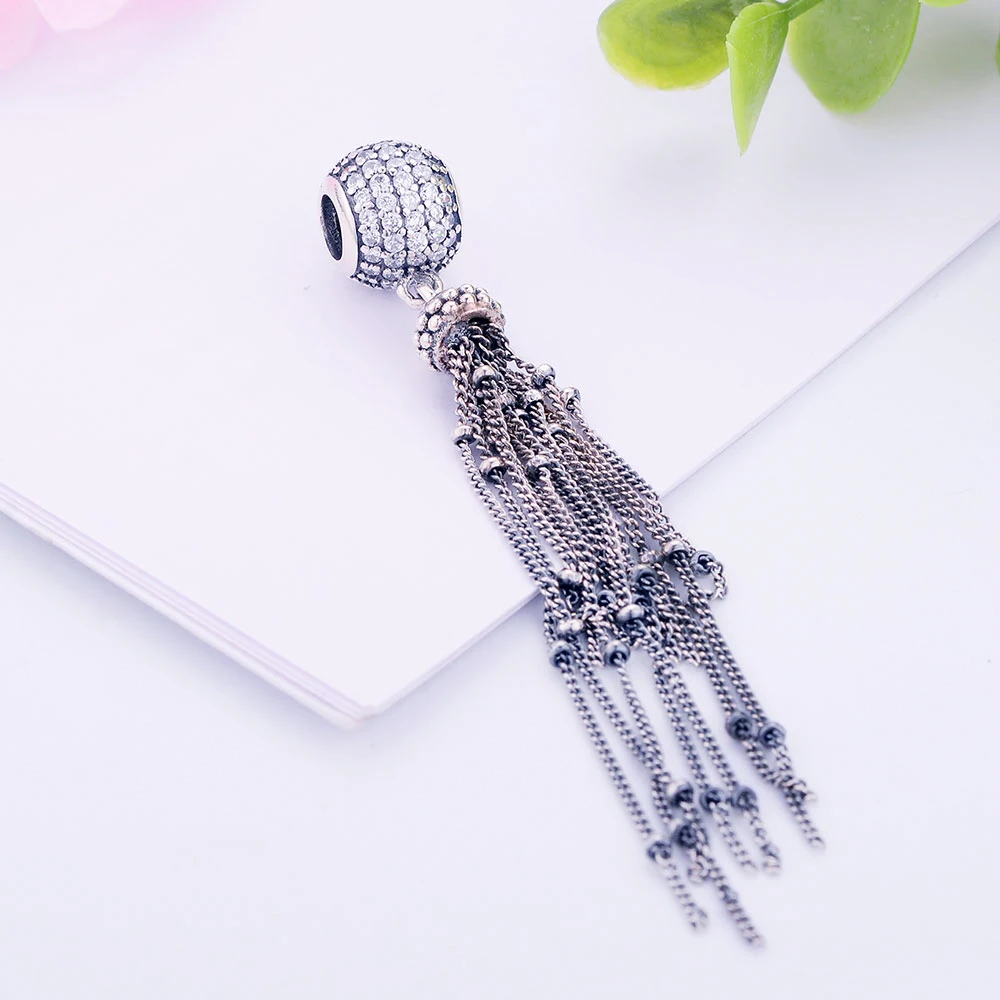 Fit Original Pandora Charm Bracelet Bangle 925 Sterling Silver Bead Enchanted Tassel Pendant Charm 2019 Spring DIY Jewelry Gift