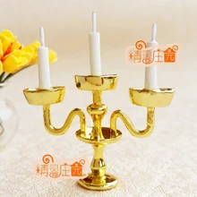 Мини кукольный домик мини-мебель, аксессуары для Континентальный 3 золотые свечи