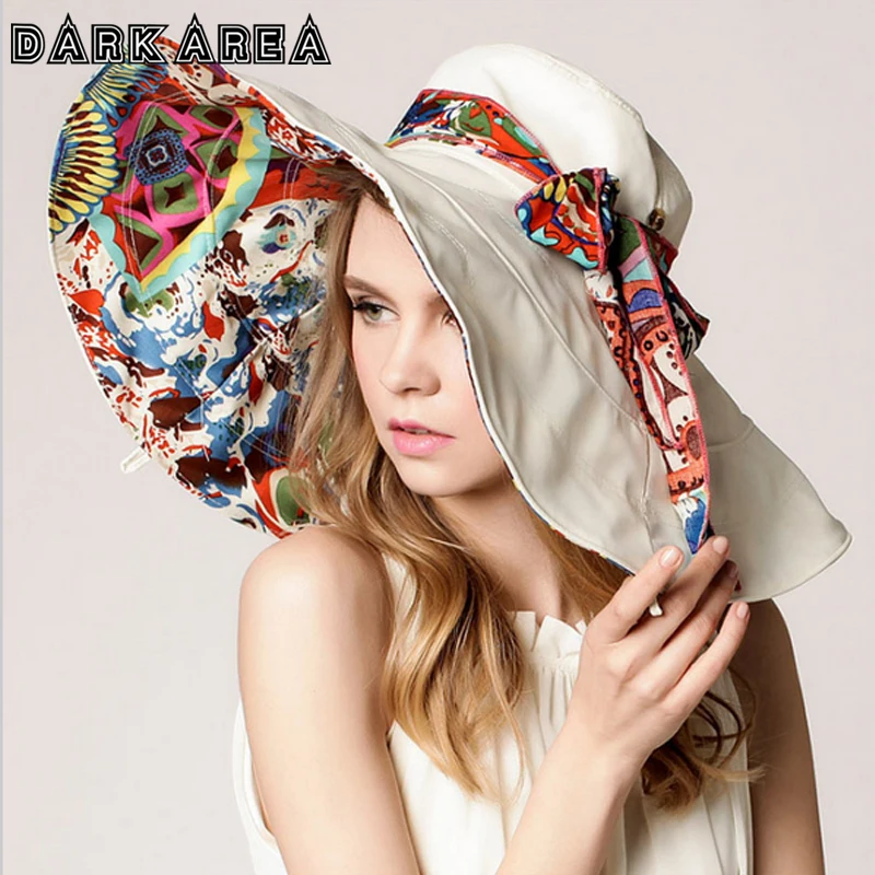 DARKAREA 2018 Fashion Gril Foldable Brimmed Sun Hat For 