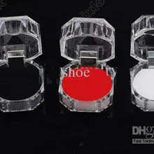 3 цвета 40 шт Футляр для колец ювелирные изделия прозрачные акриловые недорогие коробочки коробка для свадебного подарка кольцо шпилька Пылезащитная коробка