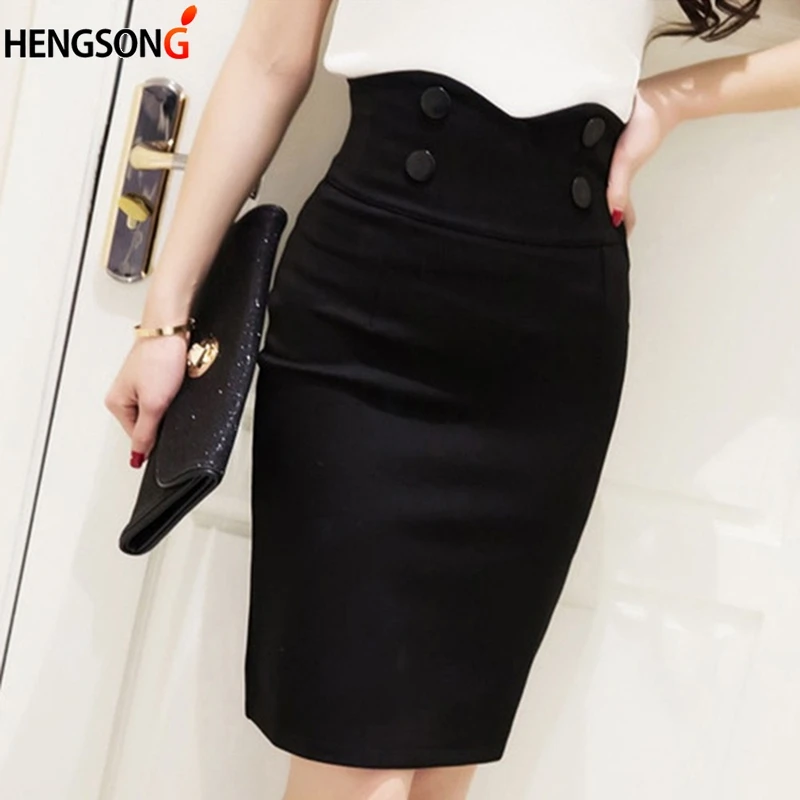 

2018 Spring Autumn Pencil Skirts Women Sexy Slim Package Hip Bodycon Mini Skirt High Waiste Stretch Office Skirt Plus Size 3XL