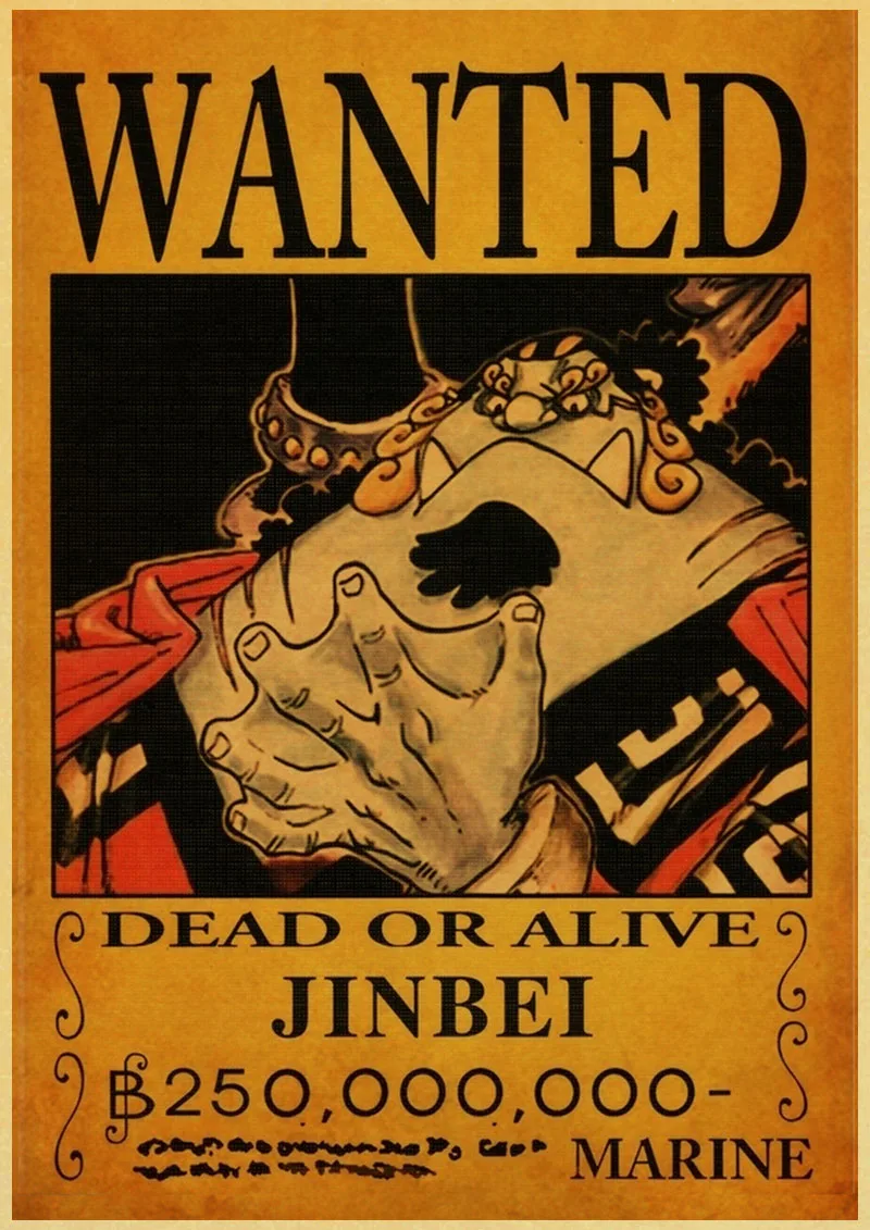 Японский Классический Аниме one piece Wanted Ретро плакат Обезьяна D Luffy Wanted винтажная настенная живопись стены комнаты художественные плакаты