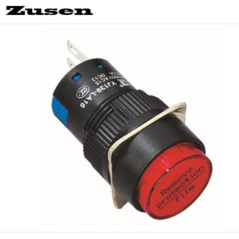 Zusen 16 мм круглый пластиковый переключатель с подсветкой (LA16 11DN/R/12V/Y)|switch switch|switch