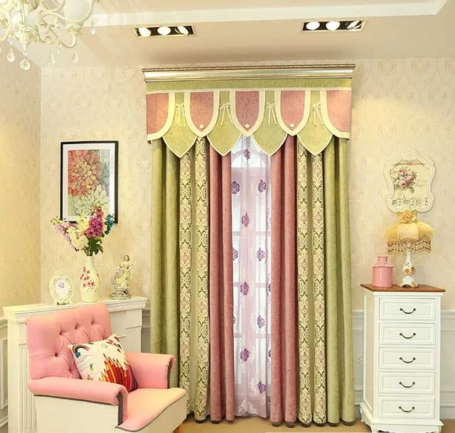Pink Green Patchwork Jacquard Fl Chenille Window Blackout Pink Green Patchwork Jacquard Fl Chenille Window Blackout Curtain For Bedroom Living Room Children S 1pcs Price