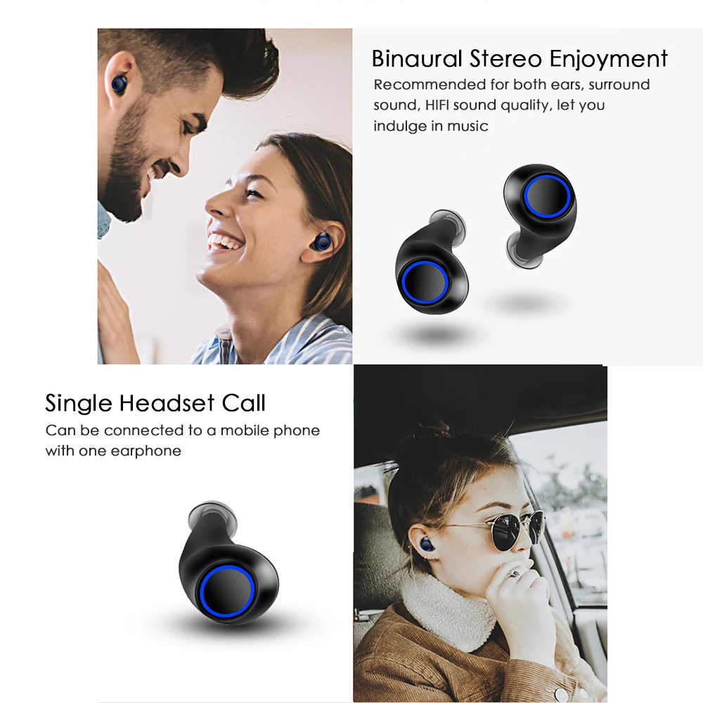 Пылезащитная и Водонепроницаемая беспроводная Bluetooth гарнитура S2 Mini TWS с