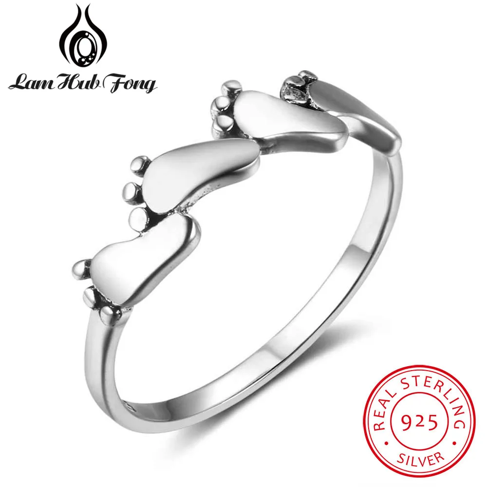 

4 Footprint Design 925 Sterling Silver Rings for Women Party Accessorise Fine Jewelry Female Ring (RI102751)