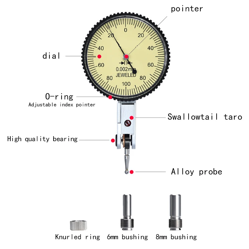 

Leverage Dial Indicator Anti-magnetic Shockproof High Precision Electric Digital Calipe Tool Measurement Calibrator Gauge