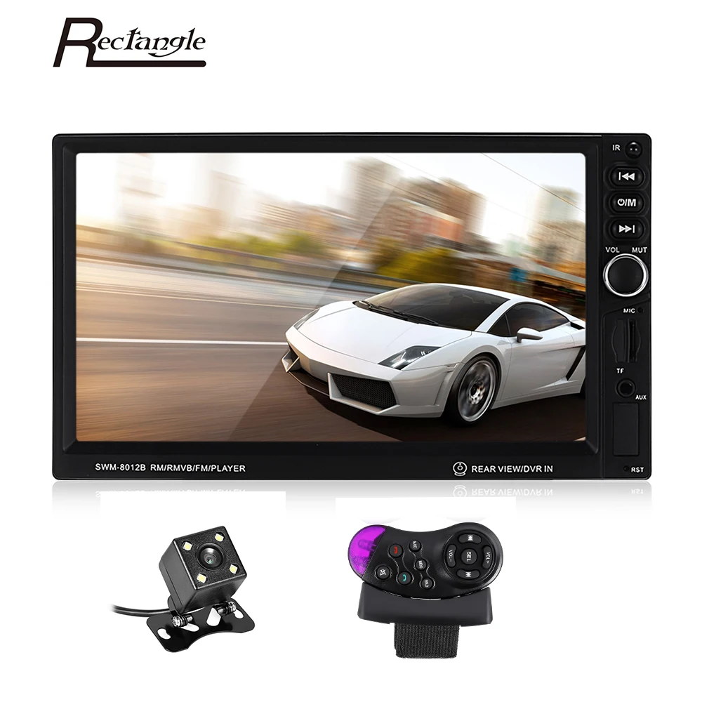 

Rectangle 8012 2 Din Car Radio 7 inch Universal Touch Screen Bluetooth Car Multimedia Player Support Reverse Remote Control