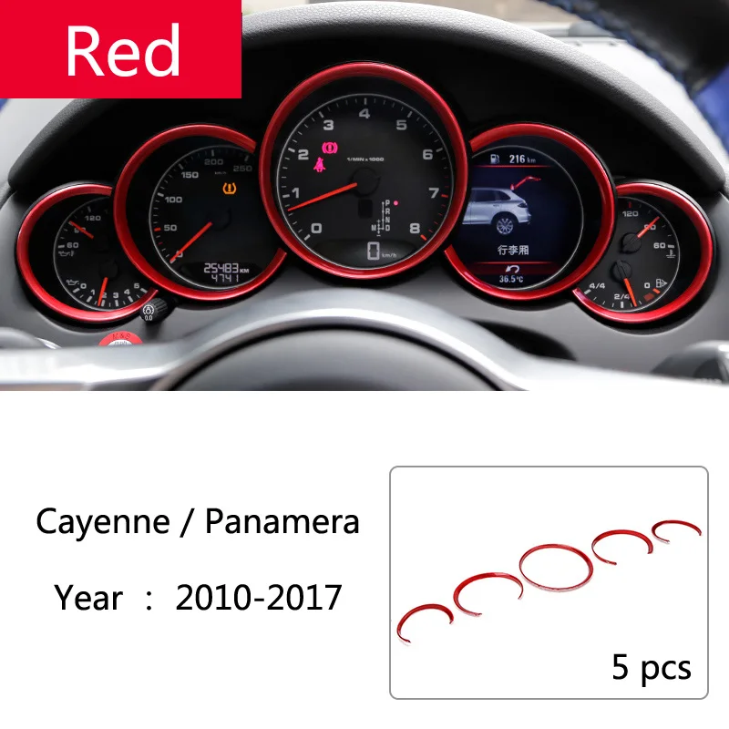 Приборная панель автомобиля декоративная светящаяся гирлянда крышка рамка отделка наклейки для Porsche Macan Cayman Boxster Panamera Cayenne аксессуары - Название цвета: Red