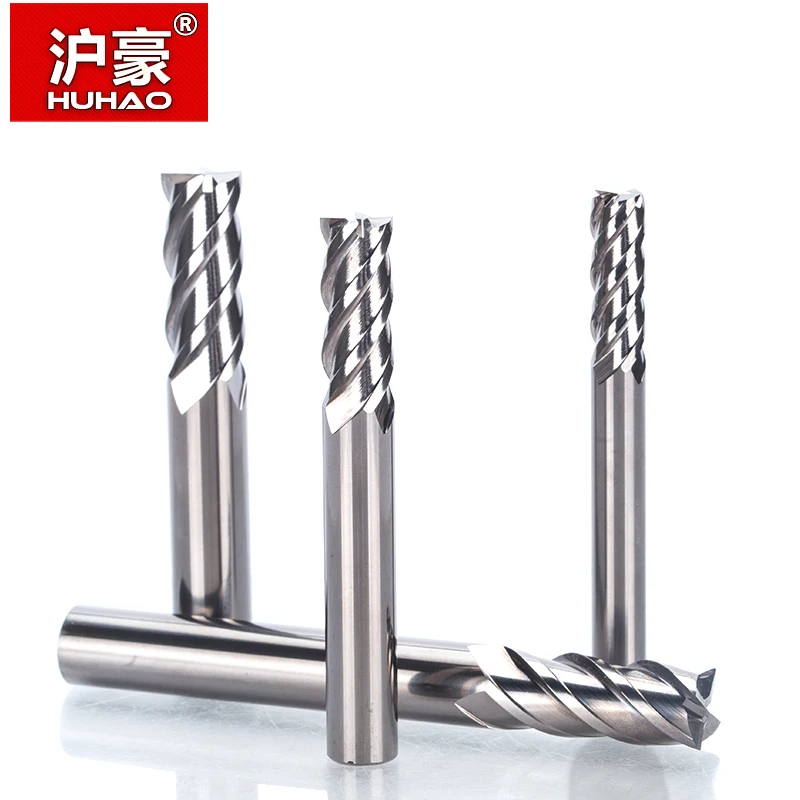 HUHAO 1 шт. HRC 65 Cermet 4 флейты спиральная Концевая фреза CNC Высокая износостойкость для