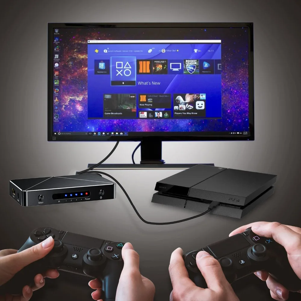 4 port HDMI Switch 2.0 SGEYR 4 to 1 HDMI Switcher Switch 4 in 1 out 4Kx2K/3840X2160@60Hz HDR HDCP 2.2 for PC Laptop XBOX 360 4 port HDMI Switch 2.0 SGEYR 4 to 1 HDMI Switcher Switch 4 in 1 out 4Kx2K/3840X2160@60Hz HDR HDCP 2.2 for PC Laptop XBOX 360