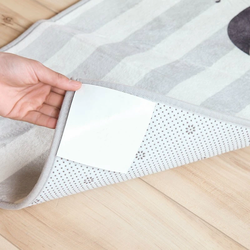 

WHISM Practical Floor Mat Double Faced Anti-Slip Sticker 4 Pieces/Pack Doormat Kitchen Carpet Skidproof Adhesive Tape Paster