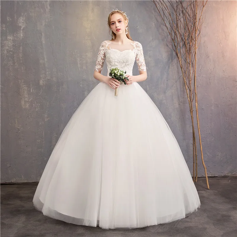 Vestido de Casamento Vestidos de Casamento Feito sob Encomenda Vestido de Noiva Novo Barato Metade Boné Manga Princesa Ilusão Pode f 2021 5 boné manga princesa ilusão vestidos de casamento