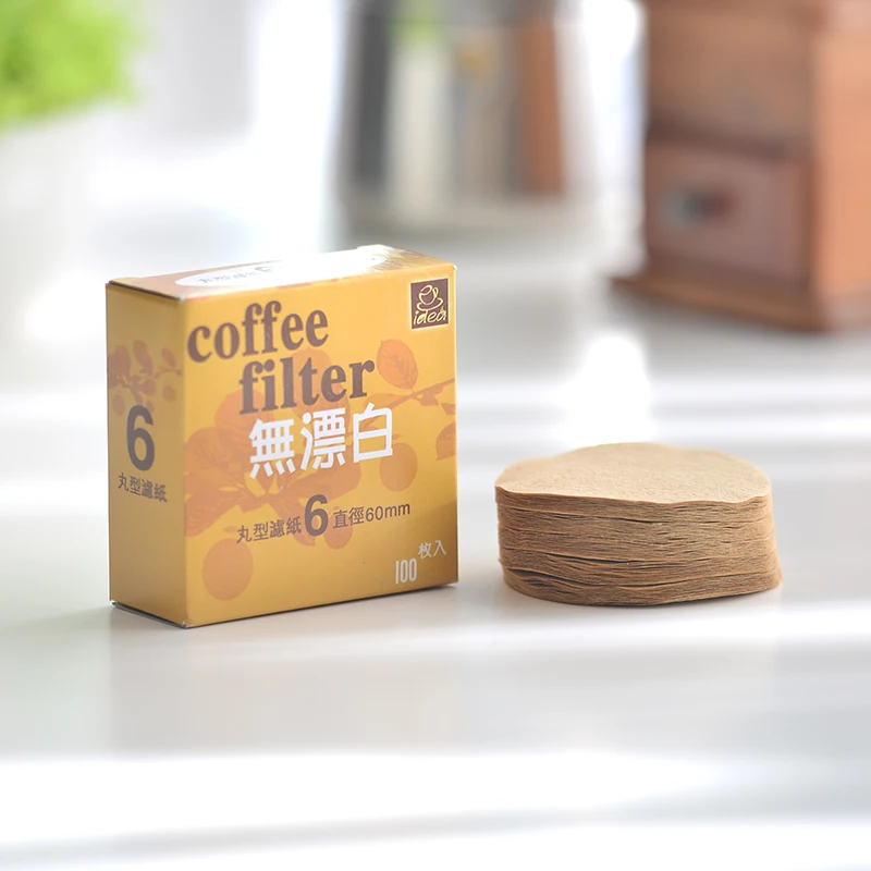 100 шт. Круглый бумажный фильтр Moka Pot фильтровальная бумага для кофе 60 мм эспрессо