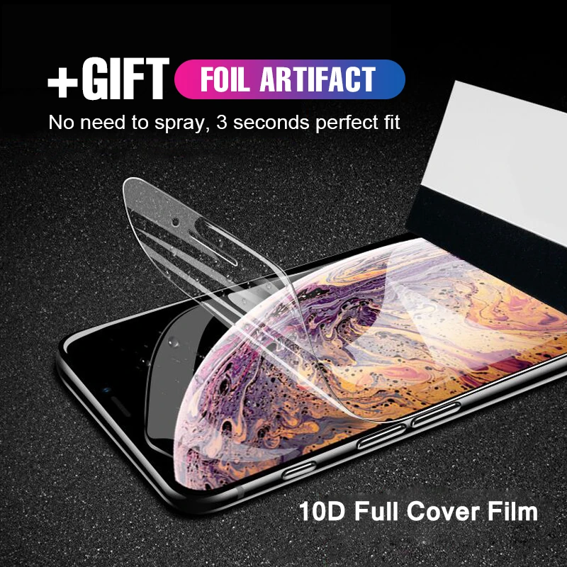 

For iphone XS Max Full Cover Hydrogel Film for iphone XR Screen Protector For iphone XS X 6 6S 7 8 Plus Protective Nano Film