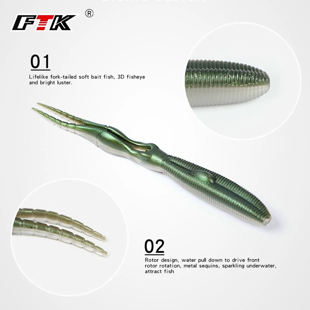 FTK FISH 1 шт./лот 14 мм 2 г рыболовная Мягкая приманка силиконовая для рыбной ловли 9