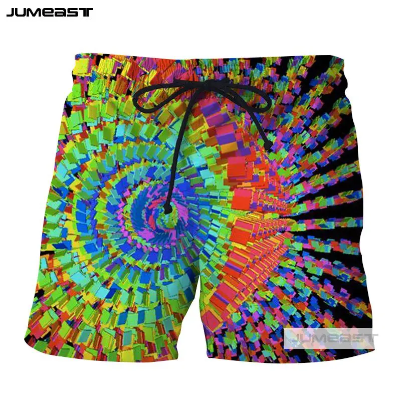 Женские и мужские короткие штаны Jumeast разноцветные шорты с бахромой 3D принтом