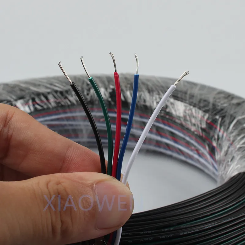 

5 Pin  1m   22 awg  RGBW LED Extension Connector Wire Cord For LED Lighting Connector Cable