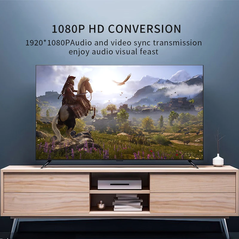 GCX VGA إلى HDMI محول كابل مع كابل الصوت الطاقة 1080 P VGA2HDMI الذكور إلى شاحن أنثي لأجهزة الكمبيوتر المحمول إلى HDTV العارض