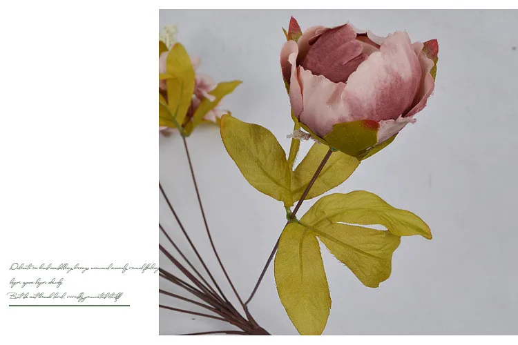 Flone European Artificial Peony Flower Bouquet Simulation Silk Flower Fake Peony Wedding Home Party Decor Arrangement Floral (17)