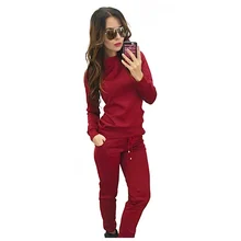 Tracksuit Women Suit Sweatshirt+ long Pant female Solid Tracksuit Sportswear 2 Pieces Set Fashion