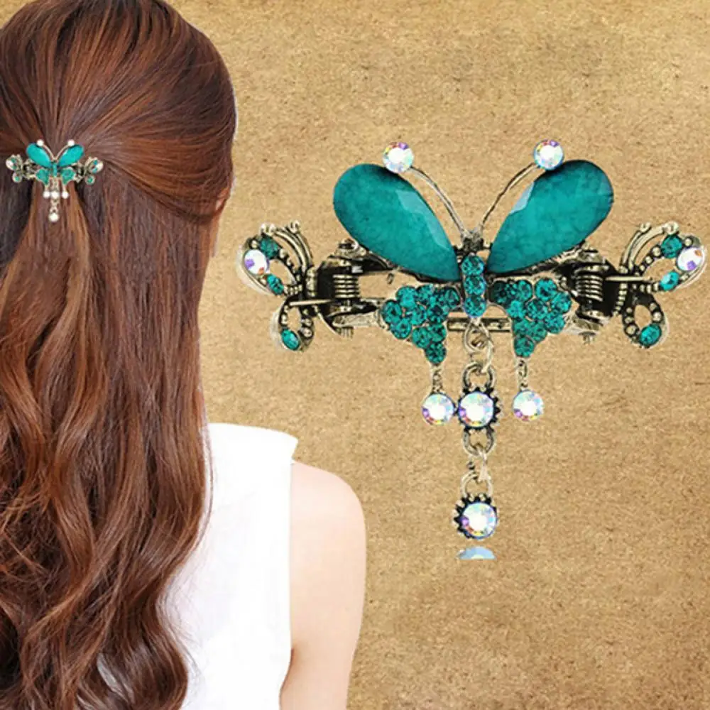 

1PC New Vintage Women Elegant Butterfly Flower Hairpins Hair Barrette Clip Crystal Butterfly Bow Hair Clip Hair Accessories